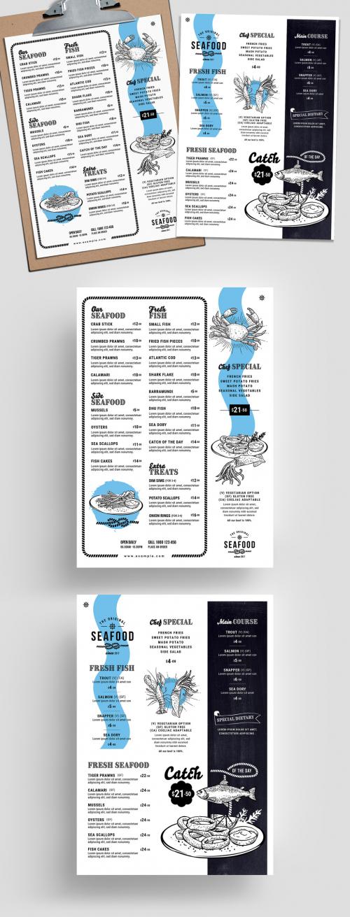 Seafood Restaurant Menu Layout - 342167631