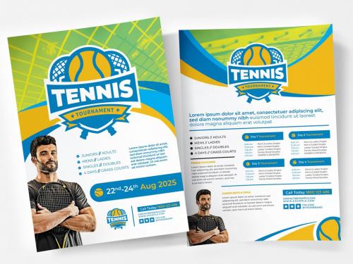 Tennis Tournament Poster Layout - 342167640