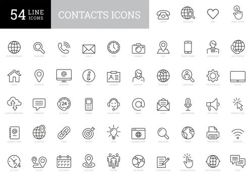Contacts Icon Set Art Kit - 342415053