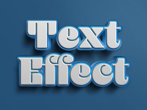 Bevel Blue 3D Text Effect Mockup - 343516889