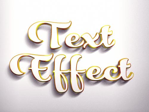 Golden and White 3D Text Effect Mockup - 343518018