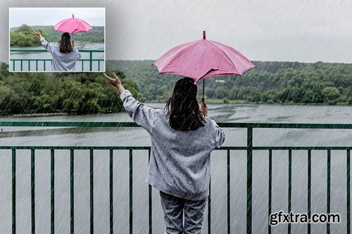 Real Rain Effect Photoshop Actions ZJRXBR3