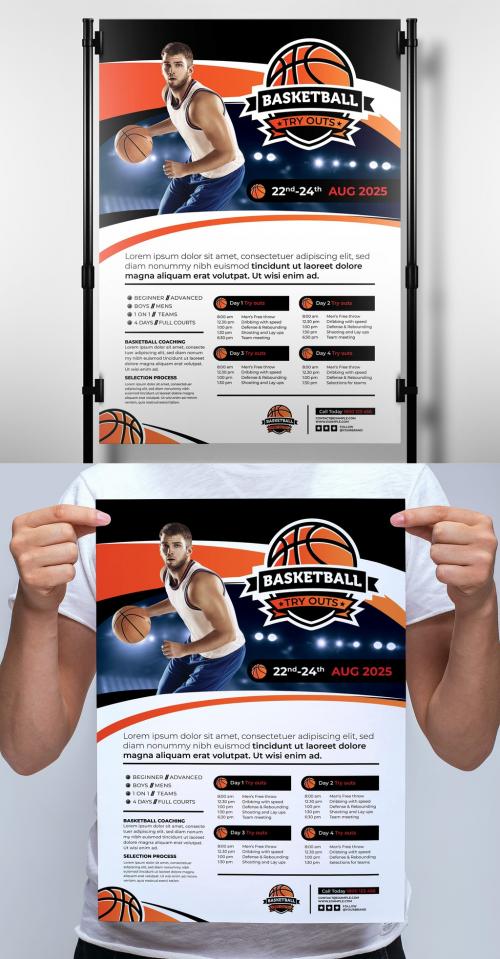 College Basketball Poster Layout - 343587954