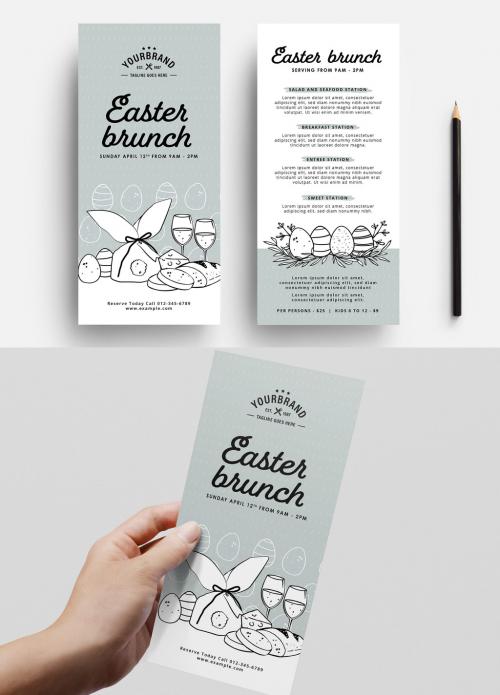 DL Menu Layout Flyer for Easter Brunch Events - 343587996