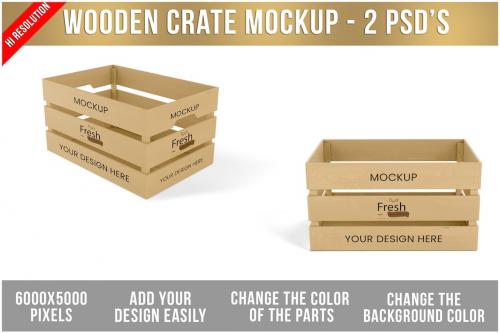 Wooden Crate Mockup