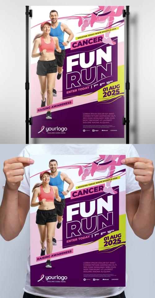 Marathon Poster Layout for Running Events - 343588028