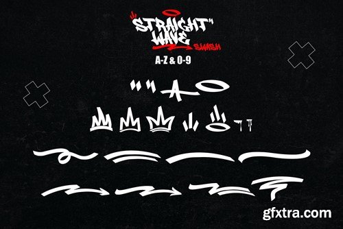 Straight Wave - Handwritten Graffiti Font KV88BHY