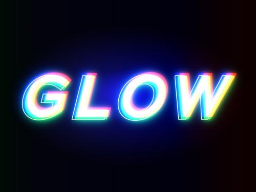 Glow Text Effect Mockup - 343865047