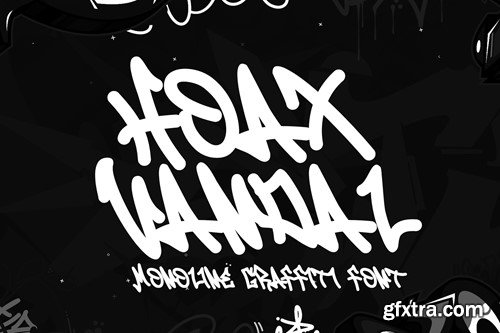 Hoax Vandal - Monoline Graffiti Font QHXCEAL