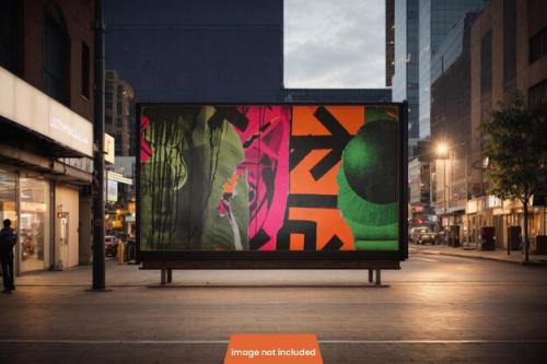 Premium Psd Billboard Mockup With Urban Street View