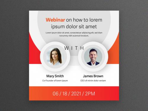 Webinar Social Media Post Layout with Orange Accents - 343960346