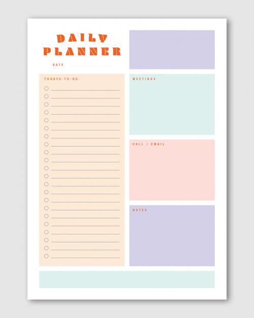 Daily Planner Layout with a Pastel Color Scheme - 344308634