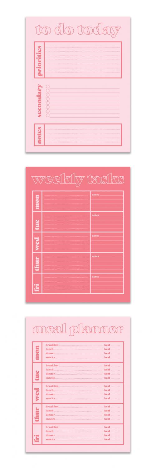 Pink Planner Layout - 344308706