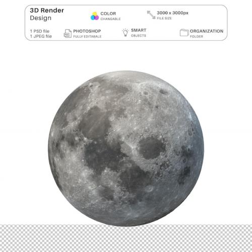 Full Moon 3d Modeling Psd File Realistic Full Moon