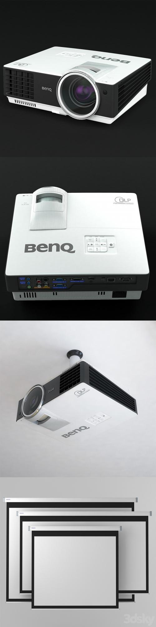 Projector BenQ MW817ST + screen + bracket