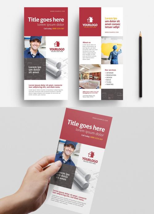 Thin Flyer Layout for Construction Services - 344565992