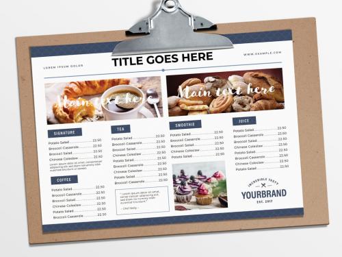 Landscape Menu Layout for Restaurants and Cafes - 344566141