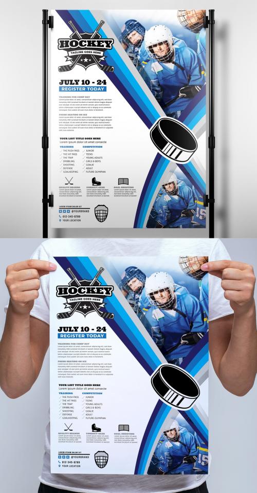 College Ice Hockey Poster Layout - 344566234