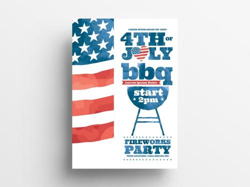 4th July Flyer Layout with Bbq Layout - 344566250