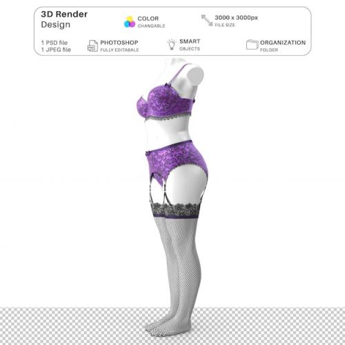 Women Wearing Lingerie Mockup 3d Modeling Psd File Realistic Sexy Lingerie