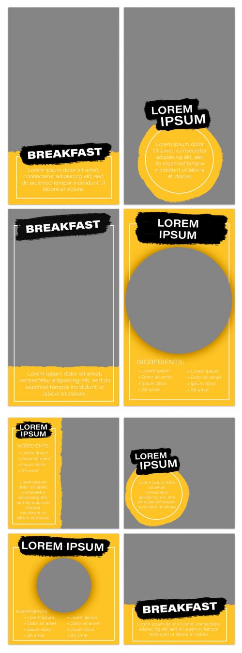 Social Media Layout Kit with Yellow and Black Accents - 344611307