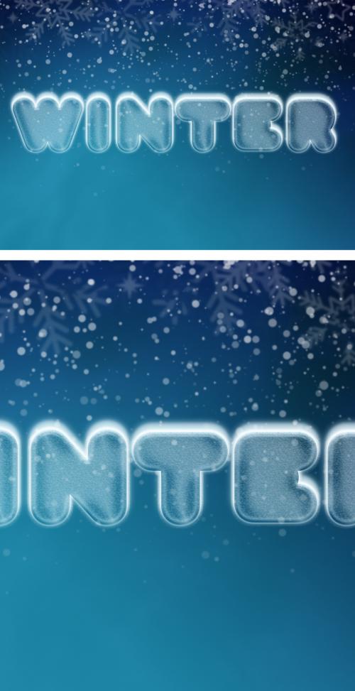 Winter and Snow Cool Ice Text Effect Mockup - 344916846