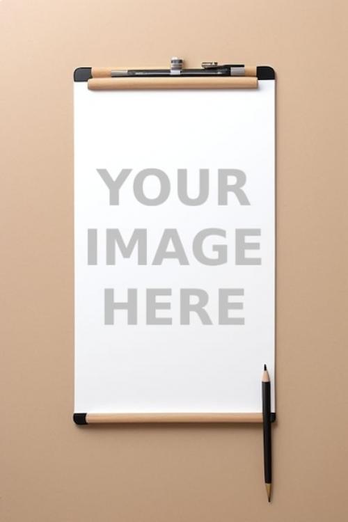 Easel Mockup White Blank Paper On Easel