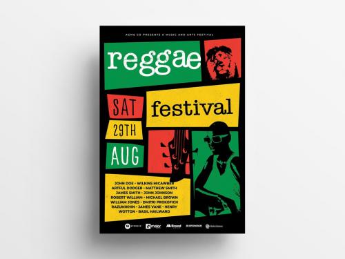 Reggae Festival Flyer Layout with Artistic Style - 344949311