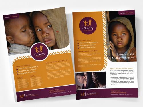 Simple Flyer Layout for Non Profit and Charity Services - 344949356