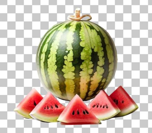 Psd Watermelon With Slices Of Fruit Transparent Background