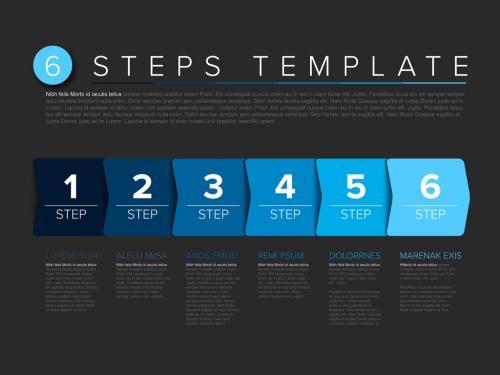 6 Blue Arrows Step Process Infographic - 346293082