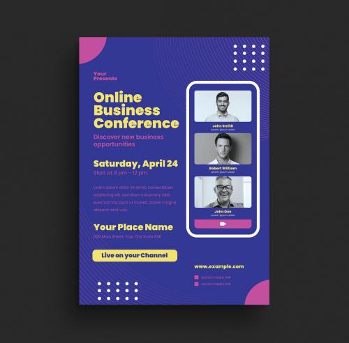 Online Business Conference Flyer Layout - 346572132