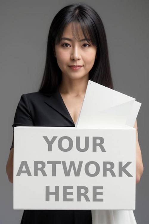 A Women Holding White Canvas Canvas Mockup