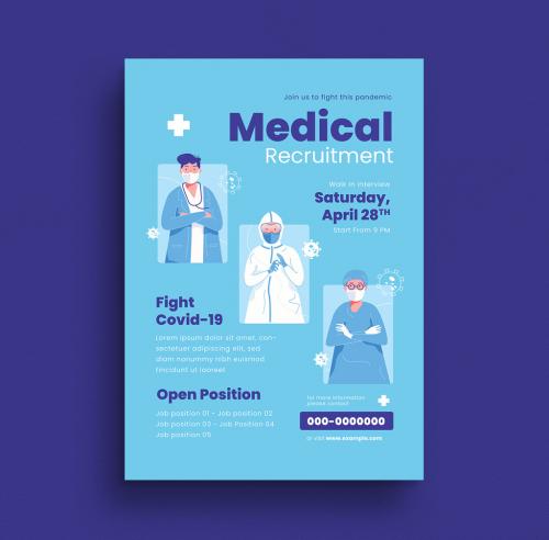 Medical Recruitment Flyer Layout - 346572169