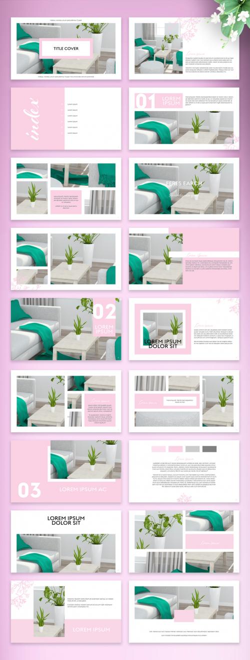 Pink and White Digital Catalog Layout - 346901536