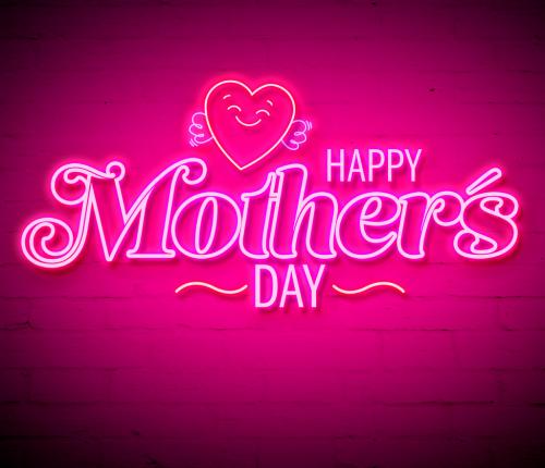 Mother's Day Neon Style Text Effect - 346920898