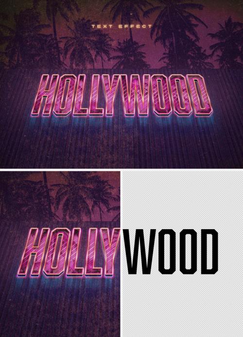 Retro Neon 80's Text Effect Mockup - 346926036