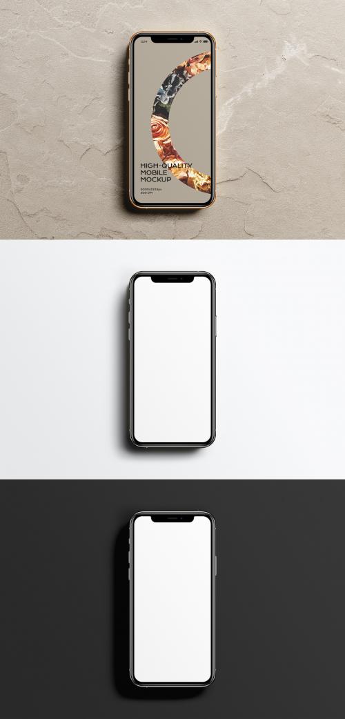 Phone Mobile Device Mockup on Concrete - 346927354