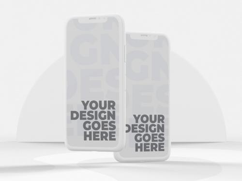 Front View White Clay Smartphone Mockup - 346930733