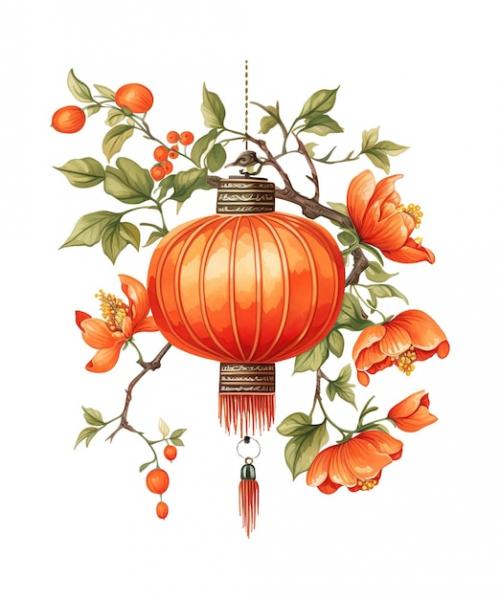 Illustration Of Chinese Lantern Ai Generative