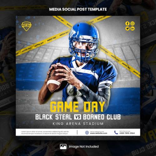 Match Day American Football Media Social Post Template