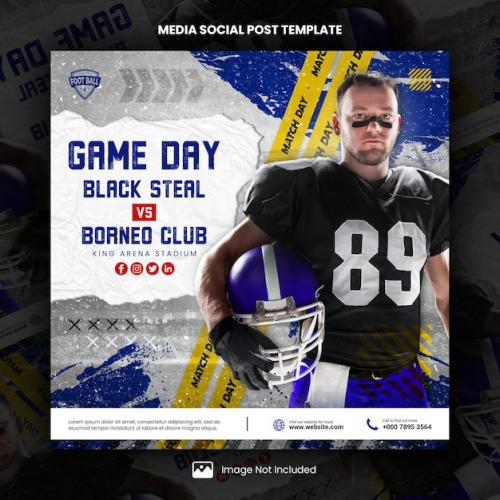 American Football Match Day Media Social Post Template