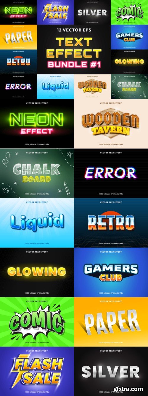 Vector Editable Text Effect Bundle 1