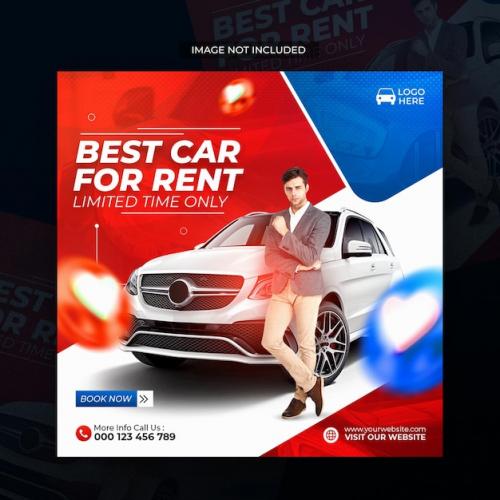 Car Rental Social Media And Instagram Post Or Banner Template