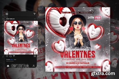 Valentines Day Party Flyer Template Q75SSPT