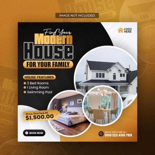 Real Estate House Social Media And Instagram Post Or Banner Template