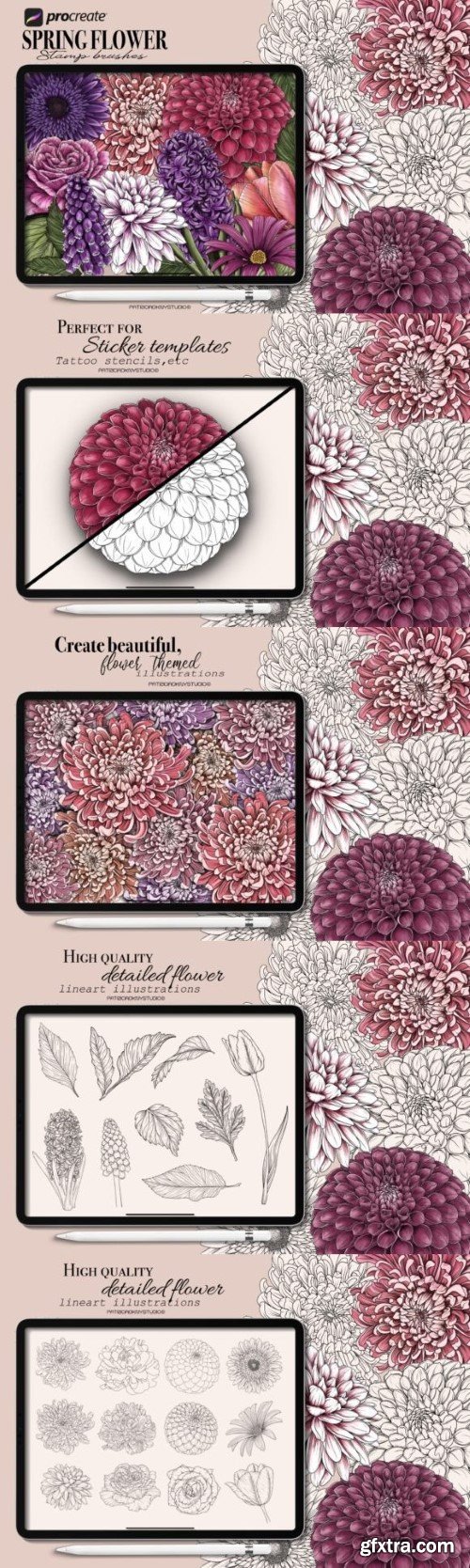 Procreate Flower Stamp Brushes