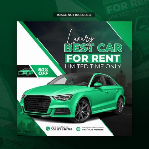 Car Rental Social Media And Instagram Post Or Banner Template