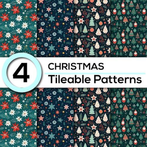 4 Festive Christmas Patterns Ideal For Vibrant Holiday Designs And Backgrounds