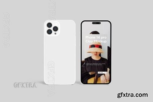 Phone 14 pro Clay Mockup GDFWMYS